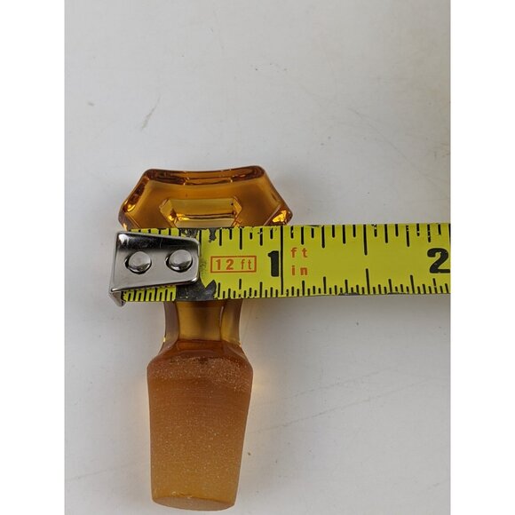 Vintage MCM Amber Gold Glass Perfume Bottle With Stopper, 4" tall - Picture 8 of 12